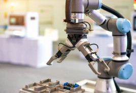 Robotic arm working on manufacturing floor